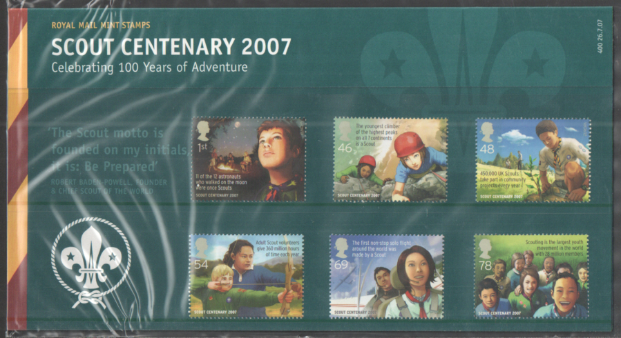 (image for) 2007 Scout Centenary Royal Mail Presentation Pack 400